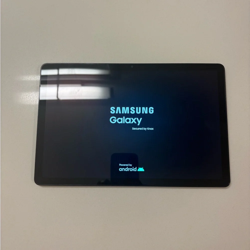 Samsung Black Tablet with Blue Display